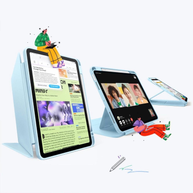 iPad 10.9" (2020–2022 4/5 gen.) / 11" (2024–2025 6/7 gen.) – ESR Flip Hybrid dėklas - Mėlynas 1