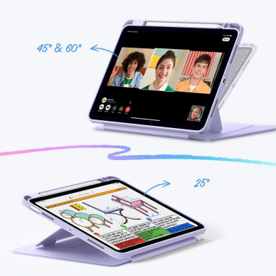 iPad 10.9" (2020–2022 4/5 gen.) / 11" (2024–2025 6/7 gen.) – ESR Flip Hybrid dėklas - Violetinis 2 iPad 10.9" (2020–2022 4/5 gen.) / 11" (2024–2025 6/7 gen.) – ESR Flip Hybrid dėklas - Violetinis 2