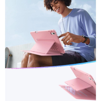 iPad 10.9" 2022 (10 gen.) / 11" 2025 (11 gen.) – ESR Flip Hybrid dėklas - Rožinis 3