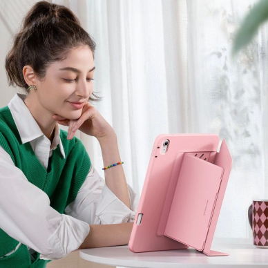 iPad 10.9" 2022 (10 gen.) / 11" 2025 (11 gen.) – ESR Flip Hybrid dėklas - Rožinis 4