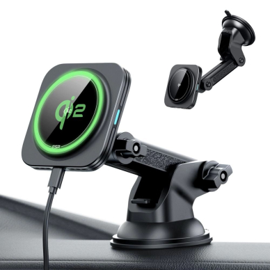 ESR Halolock Magnetic MagSafe QI2 15W automobilinis laikiklis – juodas 2