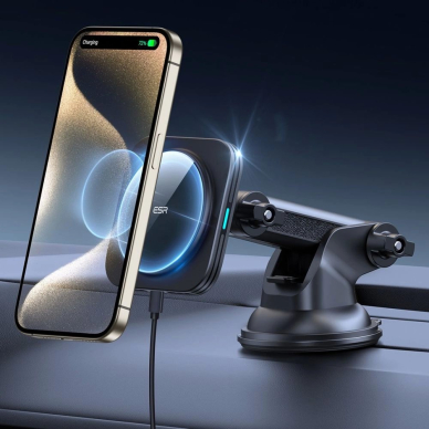 ESR Halolock Magnetic MagSafe QI2 15W automobilinis laikiklis – juodas 4