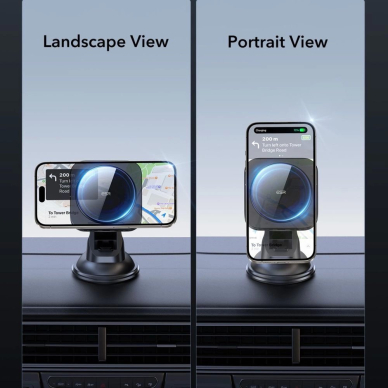 ESR Halolock Magnetic MagSafe QI2 15W automobilinis laikiklis – juodas 6