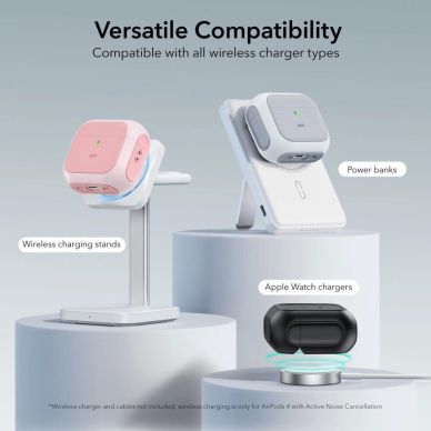 ESR Orbit Halolock MagSafe Dėklas AirPods 4 - rožinis 4 ESR Orbit Halolock MagSafe Dėklas AirPods 4 - rožinis 4