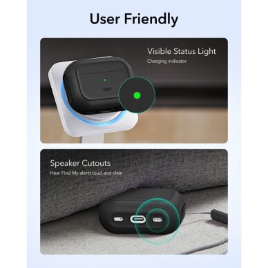 AirPods Pro 3 ESR Orbit HaloLock MagSafe dėklas – juodas 7 AirPods Pro 3 ESR Orbit HaloLock MagSafe dėklas – juodas 7