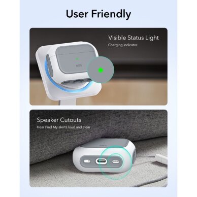 AirPods Pro 3 ESR Orbit HaloLock MagSafe dėklas – baltas 6 AirPods Pro 3 ESR Orbit HaloLock MagSafe dėklas – baltas 6