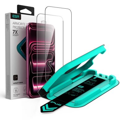 iPhone 18 Pro Max / 17 Pro Max ESR UltraFit Armorite grūdinti stiklai (2 vnt.) – juodi iPhone 18 Pro Max / 17 Pro Max ESR UltraFit Armorite grūdinti stiklai (2 vnt.) – juodi