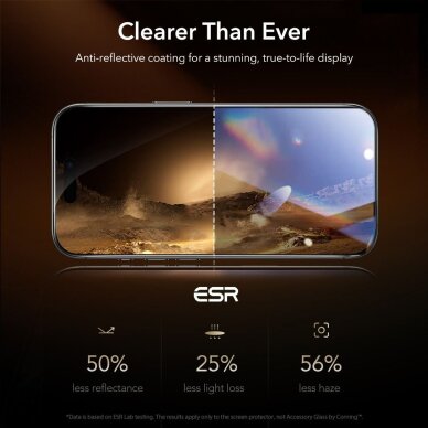 iPhone 16 Pro / 17 ESR UltraFit Armorite Pro grūdintas stiklas – skaidrus 5