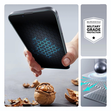 iPhone 13 / 13 Pro / 14 / 16e – ESR UltraFit grūdinto stiklo 2 vnt. rinkinys 7