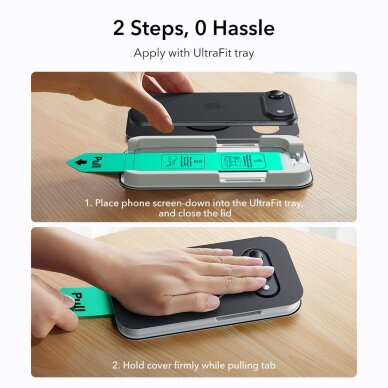 iPhone 17 Air ESR UltraFit grūdintas stiklas, 2 vnt. – skaidrus 7