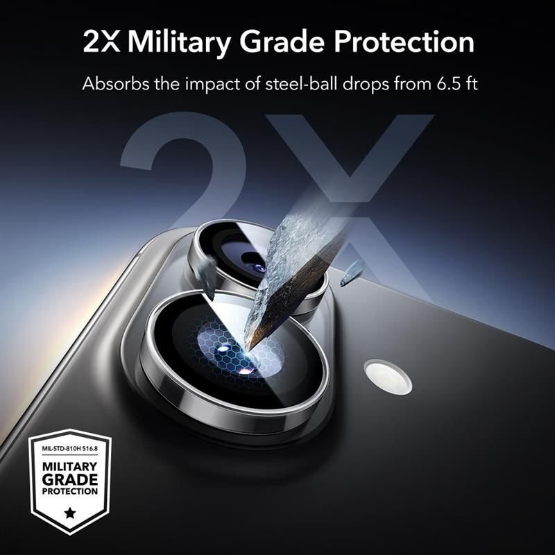 iPhone 16 / 16 Plus / 17 ESR Armorite kameros dangtelis – skaidrus 4