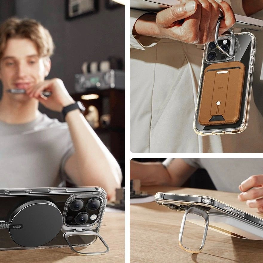 Dėklas ESR Hybrid kickstand Halolock MagSafe + Apsauginis stiklas iPhone 16 Pro - Skaidrus 1 Dėklas ESR Hybrid kickstand Halolock MagSafe + Apsauginis stiklas iPhone 16 Pro - Skaidrus 1