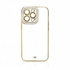 Dėklas Fashion Case for iPhone 12 Pro Baltas, auksiniais kraštais