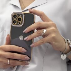 Dėklas Fashion Case for iPhone 12 Pro Baltas, auksiniais kraštais