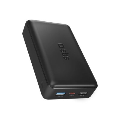 Išorinė baterija Fast Charge Power Bank 20000 mAh su 2 USB jungtimis – juoda