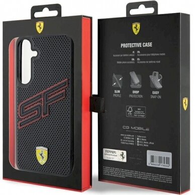 Ferrari Big SF Perforated Dėklas Samsung Galaxy S24+ - Juodas 7 Ferrari Big SF Perforated Dėklas Samsung Galaxy S24+ - Juodas 7