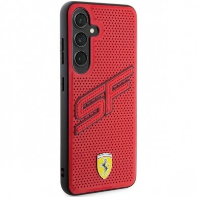 Ferrari Big SF Perforated Dėklas Samsung Galaxy S24 - Raudonas 3 Ferrari Big SF Perforated Dėklas Samsung Galaxy S24 - Raudonas 3