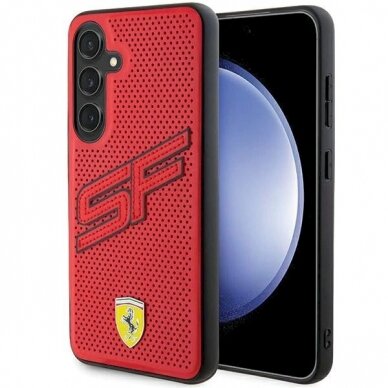 Ferrari Big SF Perforated Dėklas Samsung Galaxy S24 - Raudonas Ferrari Big SF Perforated Dėklas Samsung Galaxy S24 - Raudonas