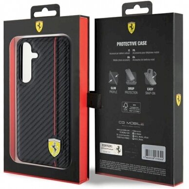 Ferrari Carbon Printed Line Dėklas Samsung Galaxy S24+ - Juodas 7 Ferrari Carbon Printed Line Dėklas Samsung Galaxy S24+ - Juodas 7