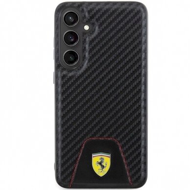 Ferrari Carbon Stitched Bottom Dėklas Samsung Galaxy S24+ - Juodas 2 Ferrari Carbon Stitched Bottom Dėklas Samsung Galaxy S24+ - Juodas 2
