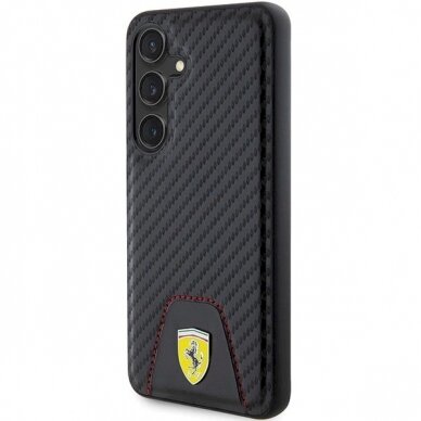 Ferrari Carbon Stitched Bottom Dėklas Samsung Galaxy S24 - Juodas 1 Ferrari Carbon Stitched Bottom Dėklas Samsung Galaxy S24 - Juodas 1