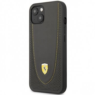 Dėklas Ferrari Leather Curved Line FEHCP13MRGOG iPhone 13 Juodas 1