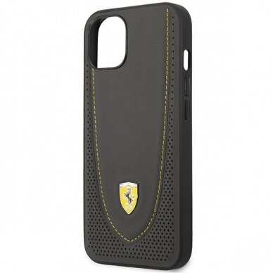 Dėklas Ferrari Leather Curved Line FEHCP13MRGOG iPhone 13 Juodas 5