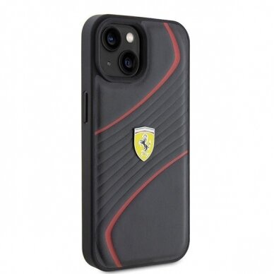 Originalus dėklas Ferrari FEHCP15SPTWK iPhone 15 6.1 Juodas hardcase Twist Metal Logo 3 Originalus dėklas Ferrari FEHCP15SPTWK iPhone 15 6.1 Juodas hardcase Twist Metal Logo 3