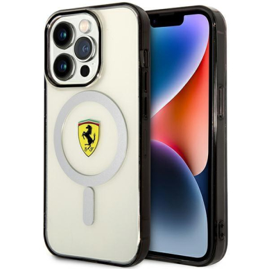 Dėklas Ferrari Outline Magsafe FEHMP14XURKT iPhone 14 Pro Max Permatomas Dėklas Ferrari Outline Magsafe FEHMP14XURKT iPhone 14 Pro Max Permatomas