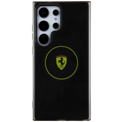 Samsung Galaxy S24 Ultra Ferrari FEHMS24LU3SMY geltonas/geltonas kietas IML Smoked Inner Circle Line MagSafe dėklas 2