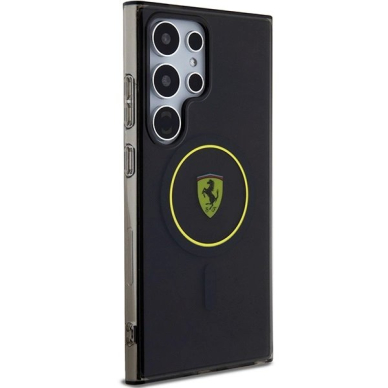 Samsung Galaxy S24 Ultra Ferrari FEHMS24LU3SMY geltonas/geltonas kietas IML Smoked Inner Circle Line MagSafe dėklas 3