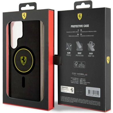 Samsung Galaxy S24 Ultra Ferrari FEHMS24LU3SMY geltonas/geltonas kietas IML Smoked Inner Circle Line MagSafe dėklas 7