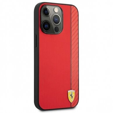 Originalus Ferrari dėklas FESAXHCP13XRE iPhone 13 Pro Max 6,7" Raudonas On Track Carbon Stripe 3