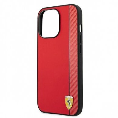 Originalus Ferrari dėklas FESAXHCP13XRE iPhone 13 Pro Max 6,7" Raudonas On Track Carbon Stripe 5