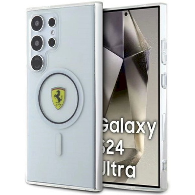 Samsung Galaxy S24 Ultra Dėklas Ferrari IML Transp Inner Circle Line MagSafe – juodas