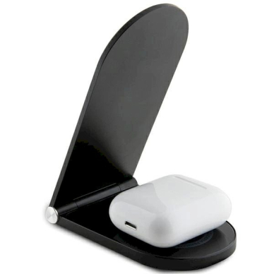 Ferrari Printed Logo MagSafe foldable 2in1 15W inductive Įkroviklis  - Juodas 2 Ferrari Printed Logo MagSafe foldable 2in1 15W inductive Įkroviklis  - Juodas 2