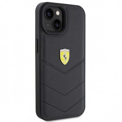 Ferrari Quilted Metal Logo case for iPhone 15 - black 3 Ferrari Quilted Metal Logo case for iPhone 15 - black 3