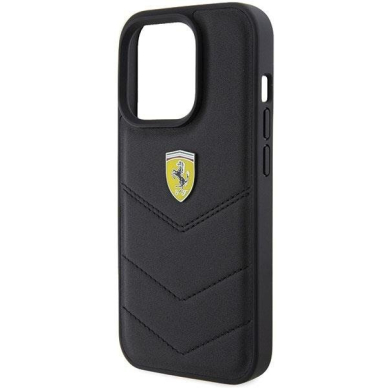 Ferrari Quilted Metal Logo case for iPhone 15 Pro - black 5 Ferrari Quilted Metal Logo case for iPhone 15 Pro - black 5