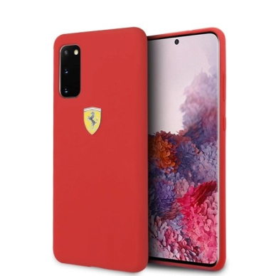 Ferrari Silikoninis Dėklas skirtas Samsung Galaxy S20 - Raudonas