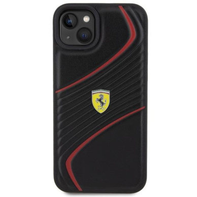 Ferrari Twist Metal Logo case for iPhone 15 Plus - black 2 Ferrari Twist Metal Logo case for iPhone 15 Plus - black 2