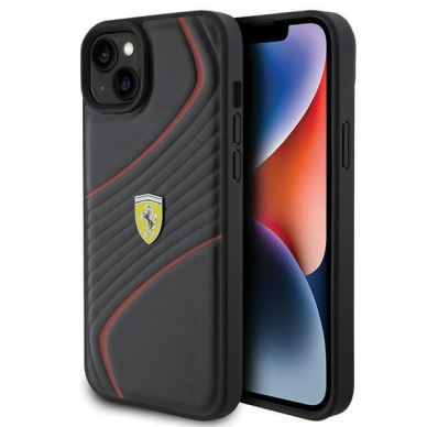 Ferrari Twist Metal Logo case for iPhone 15 Plus - black Ferrari Twist Metal Logo case for iPhone 15 Plus - black