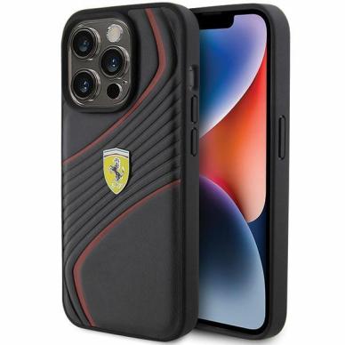 Ferrari Twist Metal Logo case for iPhone 15 Pro - black Ferrari Twist Metal Logo case for iPhone 15 Pro - black