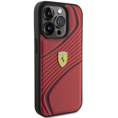 Ferrari Twist Metal Logo case for iPhone 15 Pro - red 3 Ferrari Twist Metal Logo case for iPhone 15 Pro - red 3