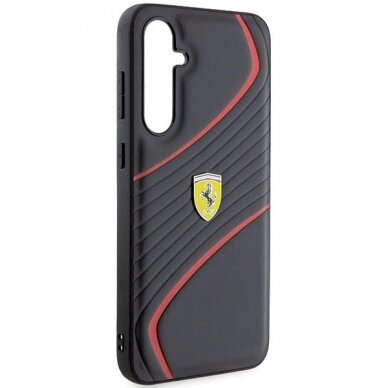 Samsung Galaxy S23 FE Dėklas Ferrari Twist Metal Logo – juodas 3