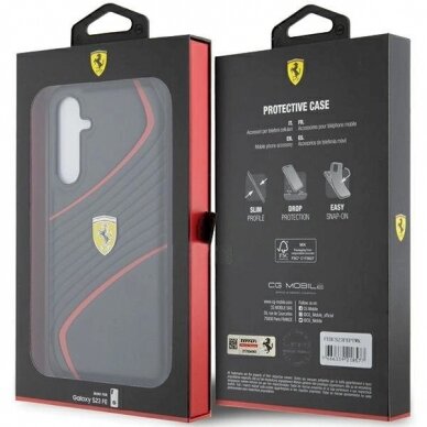 Samsung Galaxy S23 FE Dėklas Ferrari Twist Metal Logo – juodas 6