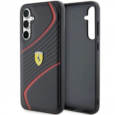 Samsung Galaxy S23 FE Dėklas Ferrari Twist Metal Logo – juodas