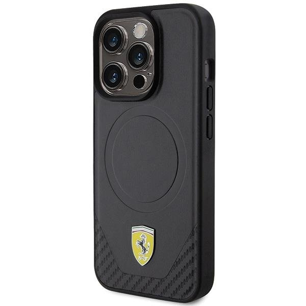 Ferrari Carbon Metal Logo MagSafe case for iPhone 15 Pro - black 1 Ferrari Carbon Metal Logo MagSafe case for iPhone 15 Pro - black 1