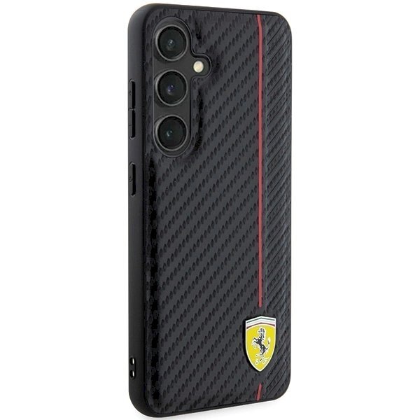 Ferrari Carbon Printed Line Dėklas Samsung Galaxy S24 - Juodas 3 Ferrari Carbon Printed Line Dėklas Samsung Galaxy S24 - Juodas 3