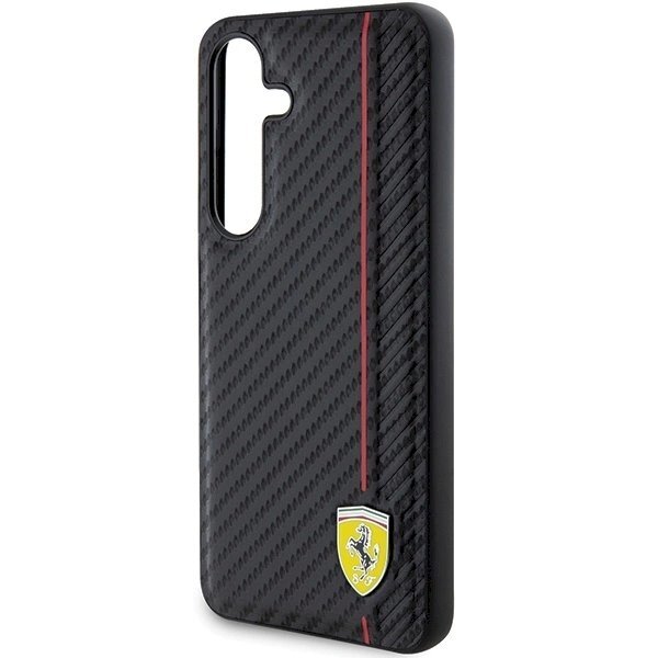 Ferrari Carbon Printed Line Dėklas Samsung Galaxy S24 - Juodas 5 Ferrari Carbon Printed Line Dėklas Samsung Galaxy S24 - Juodas 5