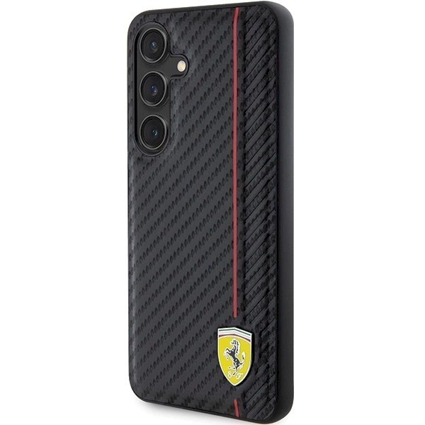 Ferrari Carbon Printed Line Dėklas Samsung Galaxy S24 - Juodas 1 Ferrari Carbon Printed Line Dėklas Samsung Galaxy S24 - Juodas 1
